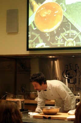Sam Mason about to boil over the consomme