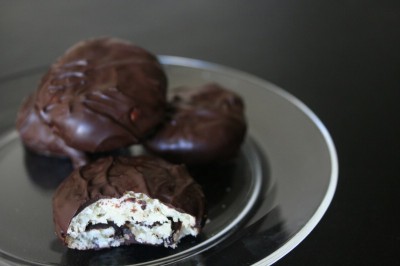 chocolate-covered macaroons