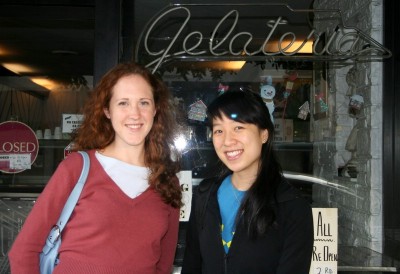 Nic and Jessica in front of Al Gelato