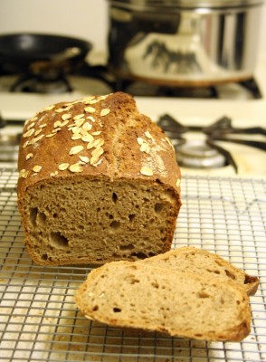 100% whole wheat no-knead bread