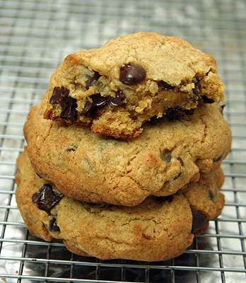 homemade Levain chocolate chip cookies