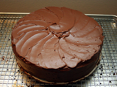 finished chocolate cake