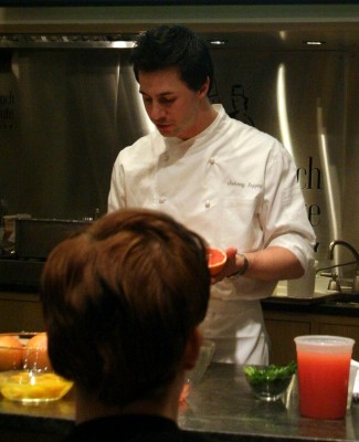 Johnny Iuzzini shows off the red-fleshed grapefruit
